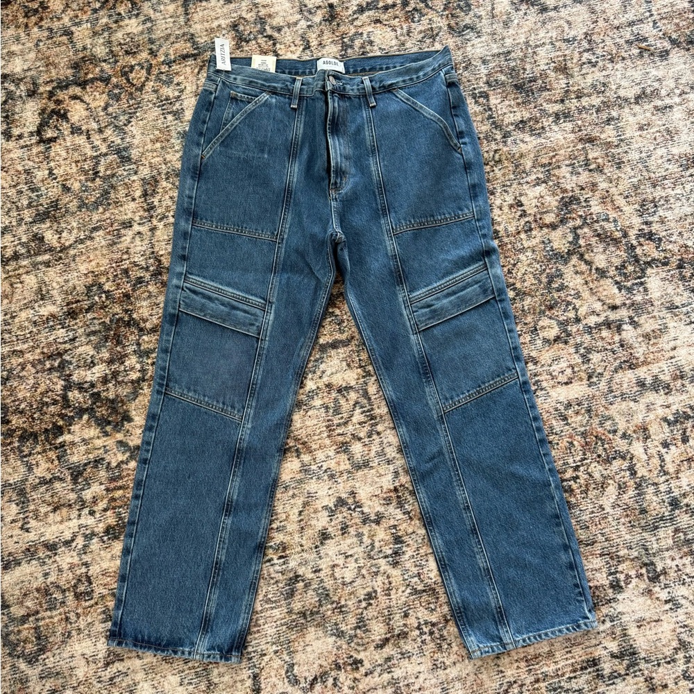 Agolde Blue Straight Leg Pants